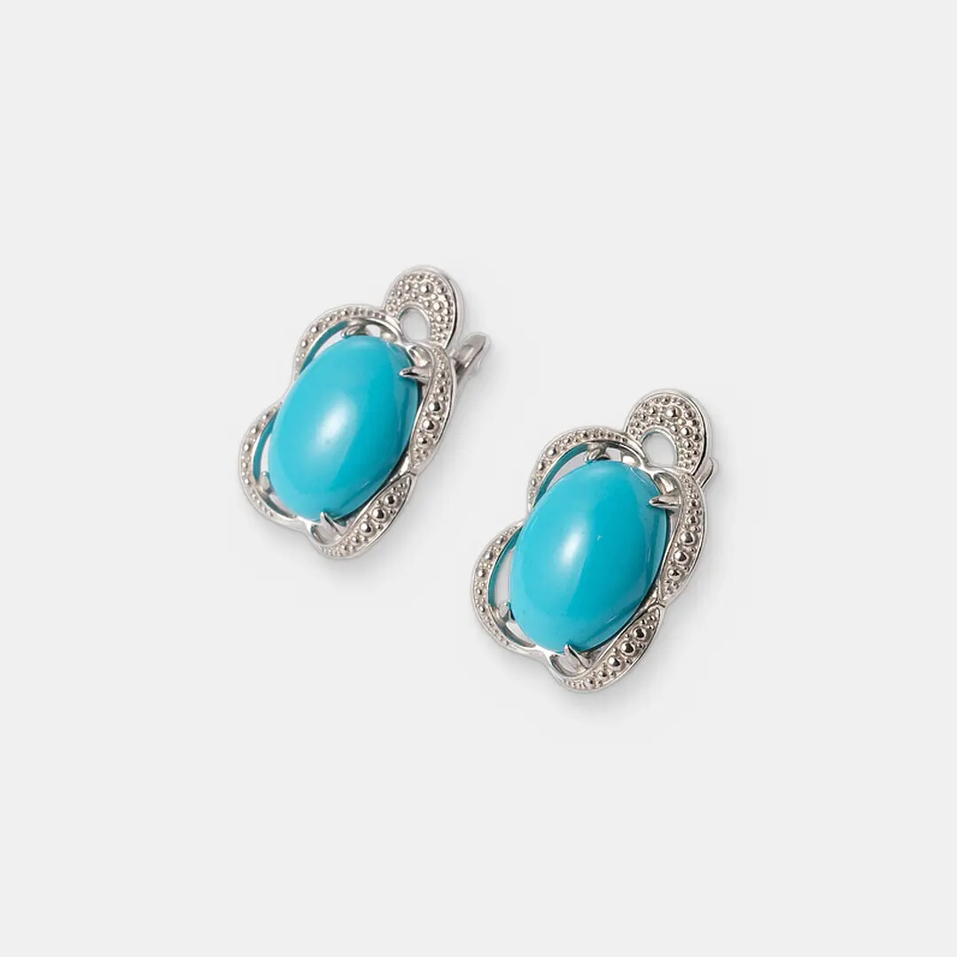 Серебряные серьги с бирюзой
